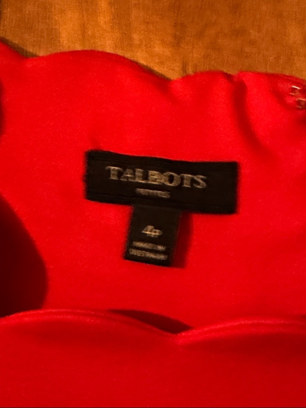 Talbots Red Scalloped Sheath Midi Dress ( OLCC) - Picture 2 of 5